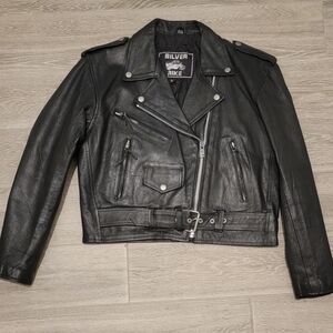 Silver Jeans Women's Black Leather Jacket